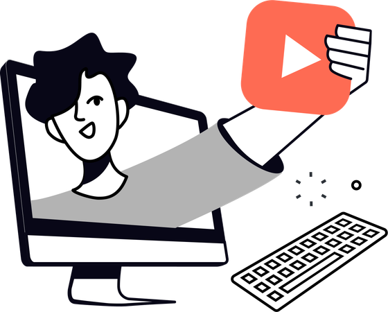 Man Streaming Video  Illustration