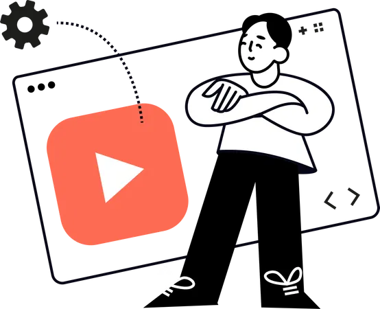 Man Streaming Video  Illustration
