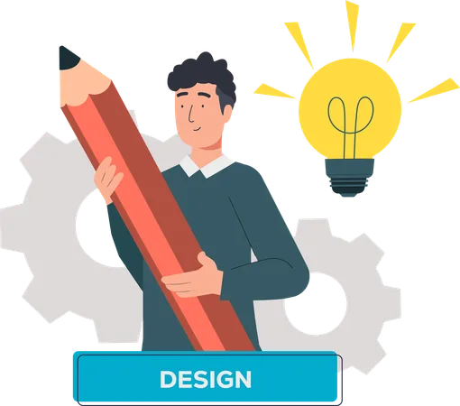 Man structuring clear solutions  Illustration