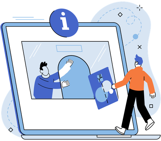Man submit documents at call center  Illustration