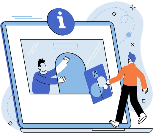 Man submit documents at call center  Illustration