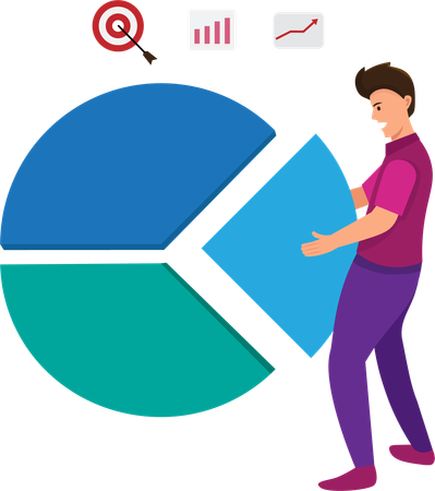 Man submitting progress report  Illustration