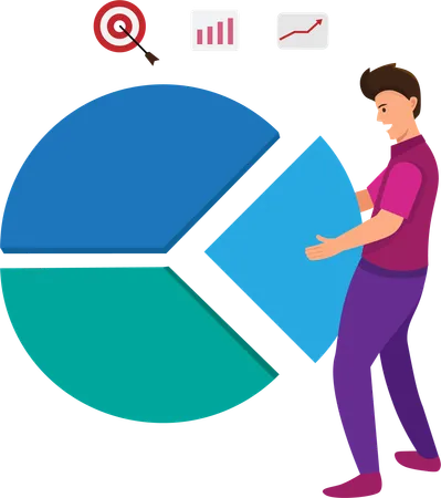 Man submitting progress report  Illustration