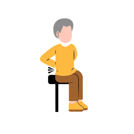 Man suffering from back pain  Illustration