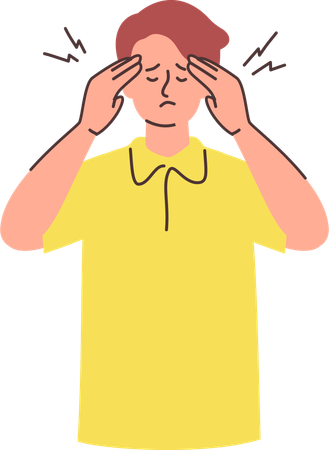 Man Suffering from Headache  Illustration