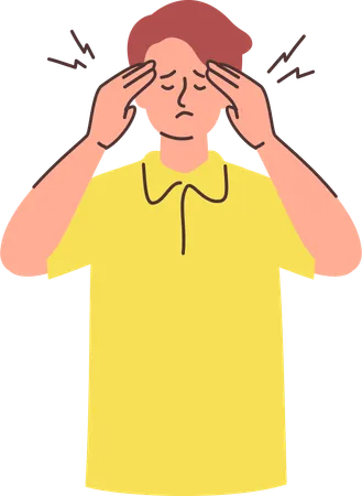 Man Suffering from Headache  Illustration