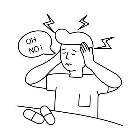 Man suffering from Headache  Illustration