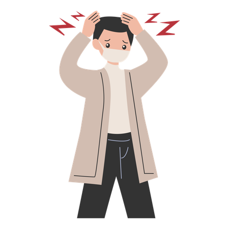 Man suffering from Headache  Illustration