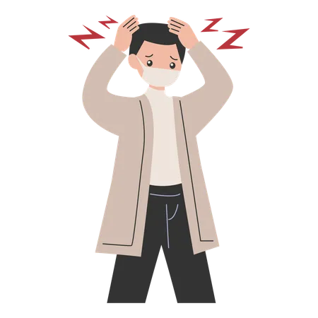 Man suffering from Headache  Illustration