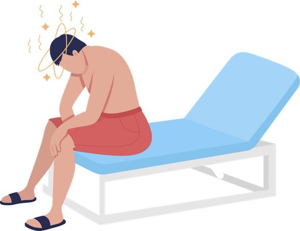 Man suffering from heatstroke  Illustration