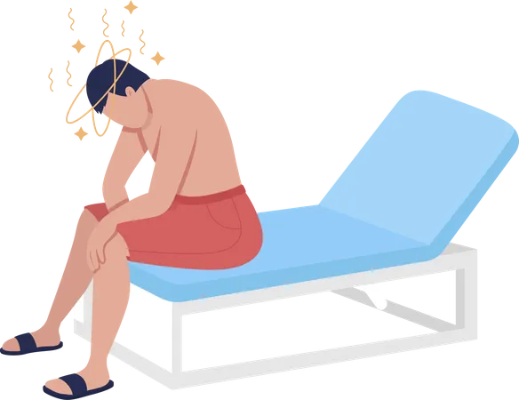 Man suffering from heatstroke  Illustration