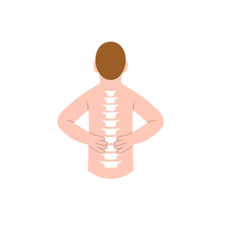 Man suffering from Osteoporosis  Illustration