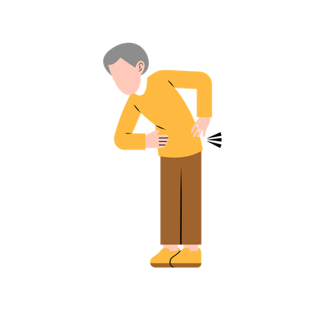 Man suffering from Osteoporosis  Illustration