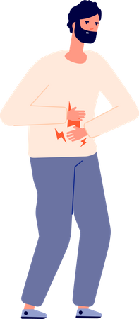 Man suffering stomach pain  Illustration