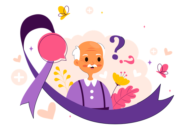 Man suffers from  Alzheimer's  Illustration