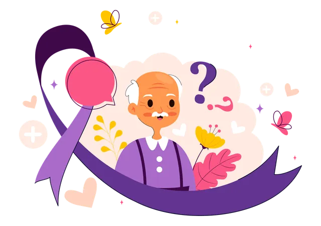Man suffers from  Alzheimer's  Illustration