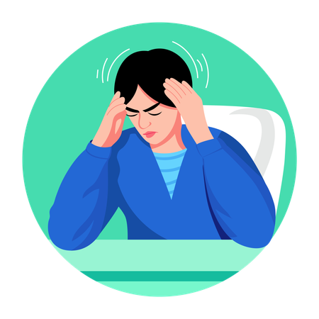 Man suffers from Hypertension  Illustration