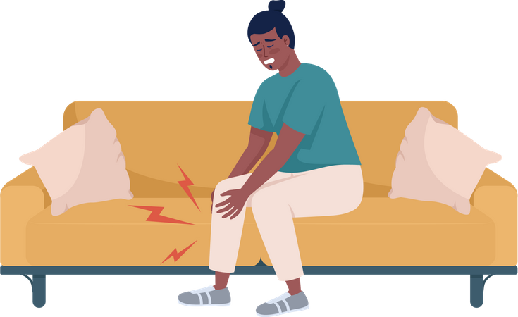 Man suffers from leg muscles pain  Illustration