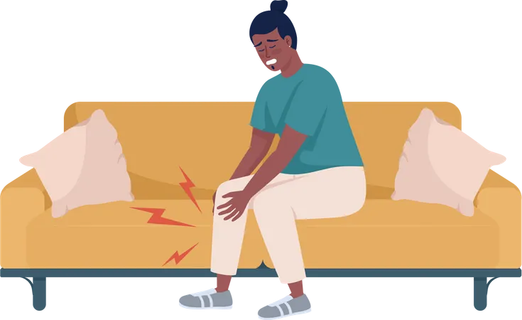 Man suffers from leg muscles pain  Illustration