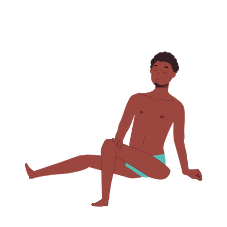 Man Sunbathing  Illustration