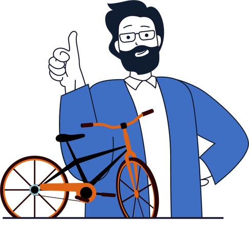 Man supporting eco transport  Illustration