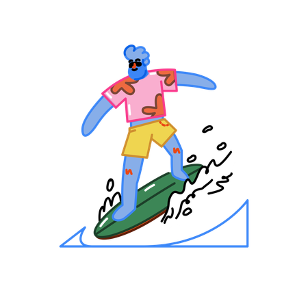 Man Surfing  일러스트레이션