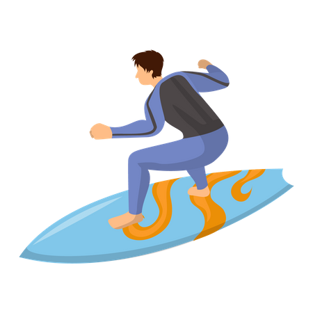 Man surfing Illustration