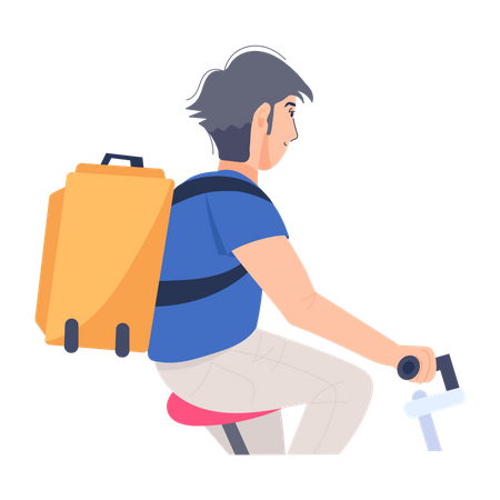 Man take a bicycle tour  Illustration
