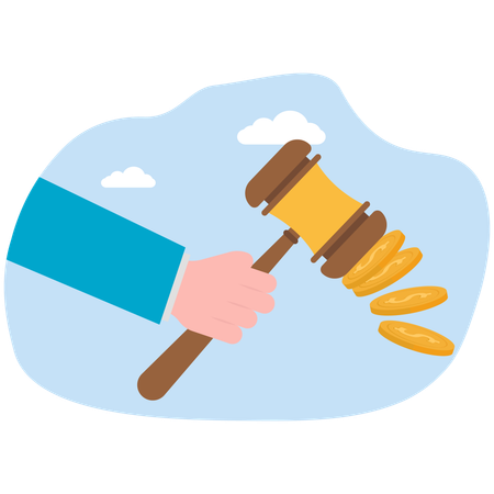 Man take coin from hovel court  Illustration