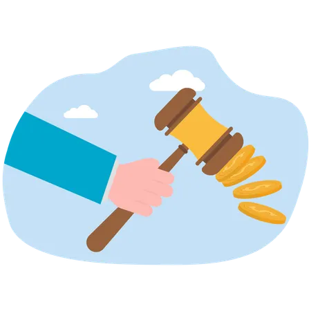 Man take coin from hovel court  Illustration