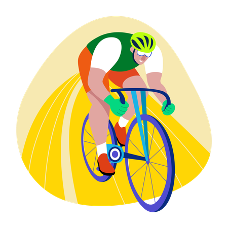 Man take part in Olympic Cycle race  Illustration