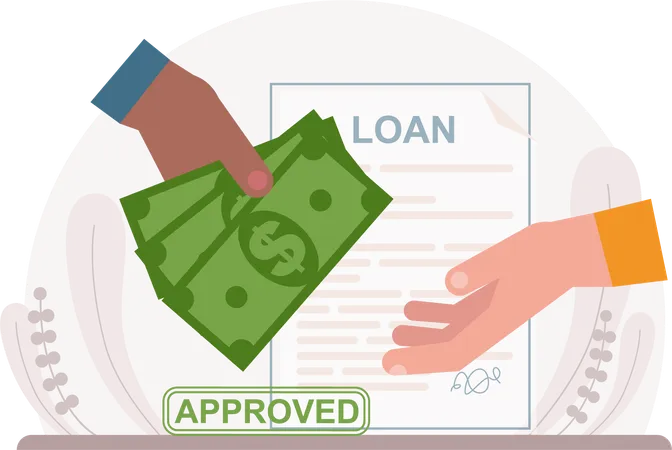 Man takes loan amount on credit  Illustration
