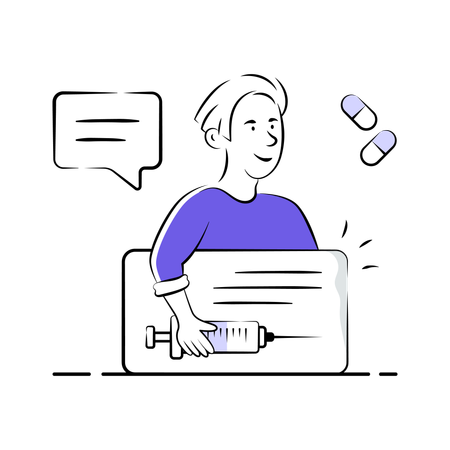 Man takes Medical Education  Illustration