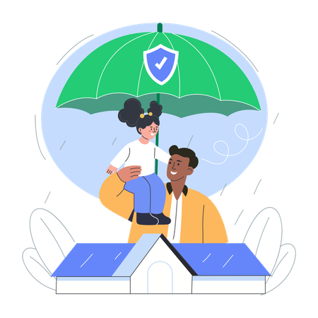 Man takes Residential property  Illustration