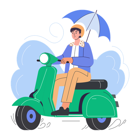 Man takes vehicle insurance  Illustration