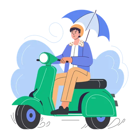 Man takes vehicle insurance  Illustration