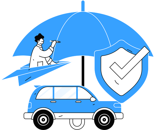 Man taking auto insurance policy  Illustration