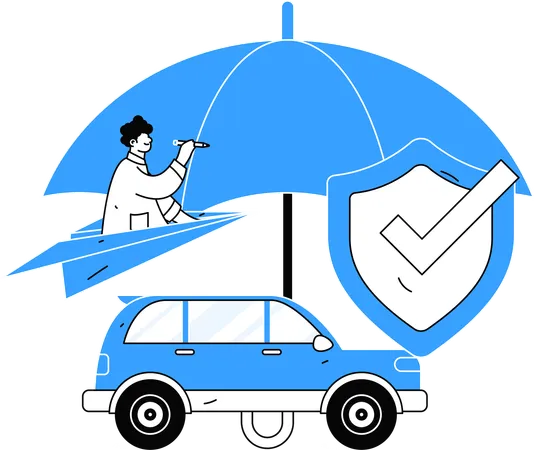 Man taking auto insurance policy  Illustration