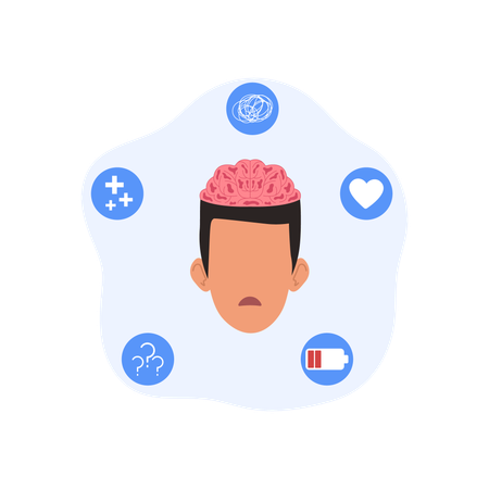 Man taking brain therapy  Illustration