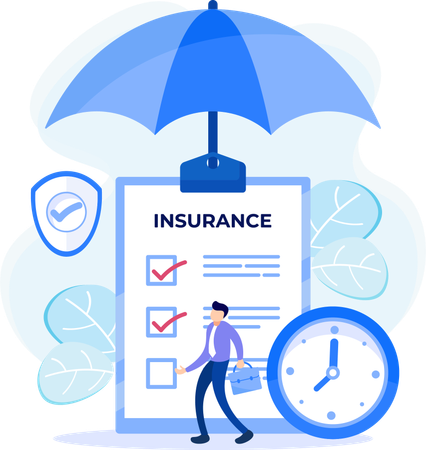 Man taking business insurance  Illustration