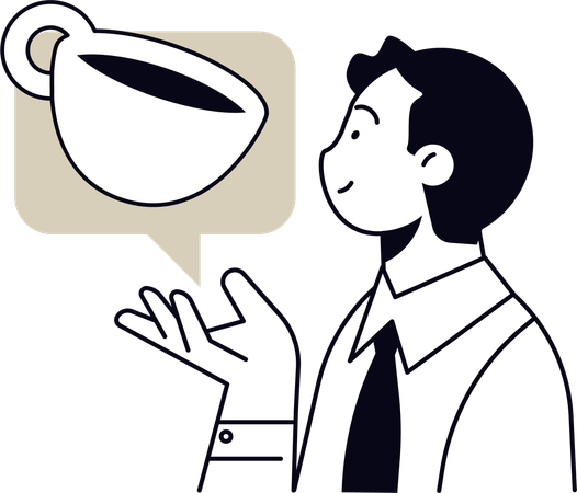 Man taking Coffee Break  Illustration