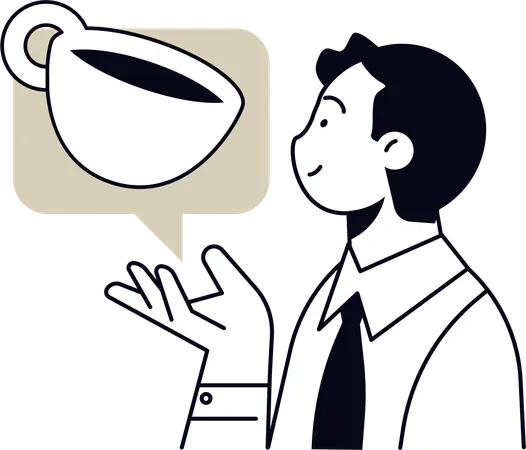 Man taking Coffee Break  Illustration