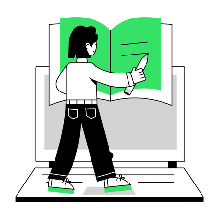 Man taking Educational Webinar  Illustration