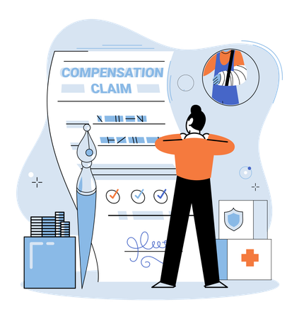 Man taking for health insurance  Illustration