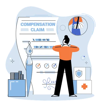 Man taking for health insurance  Illustration