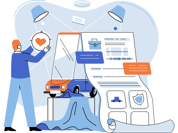 Man taking health insurance  Illustration