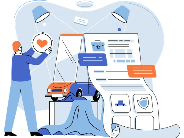 Man taking health insurance  Illustration