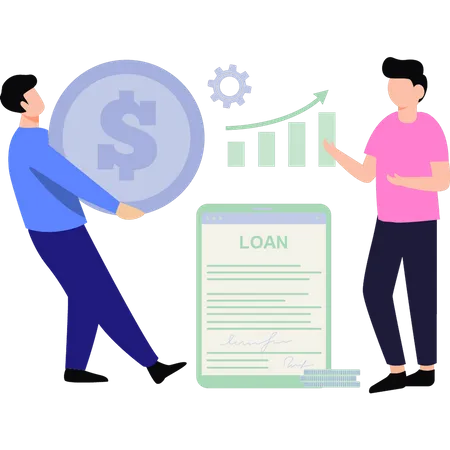 Man taking loan  Illustration