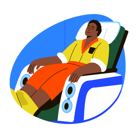 Man taking Massage sitting on chair  Illustration