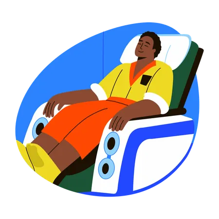 Man taking Massage sitting on chair  Illustration